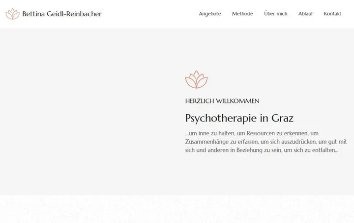 Startseite von Bettina Geidl-Reinbacher, Psychotherapie in Graz